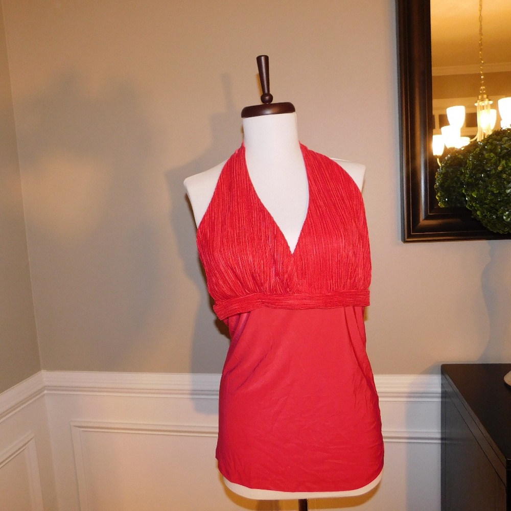 Red Halter Tie Neck - 1X - BRAND NEW